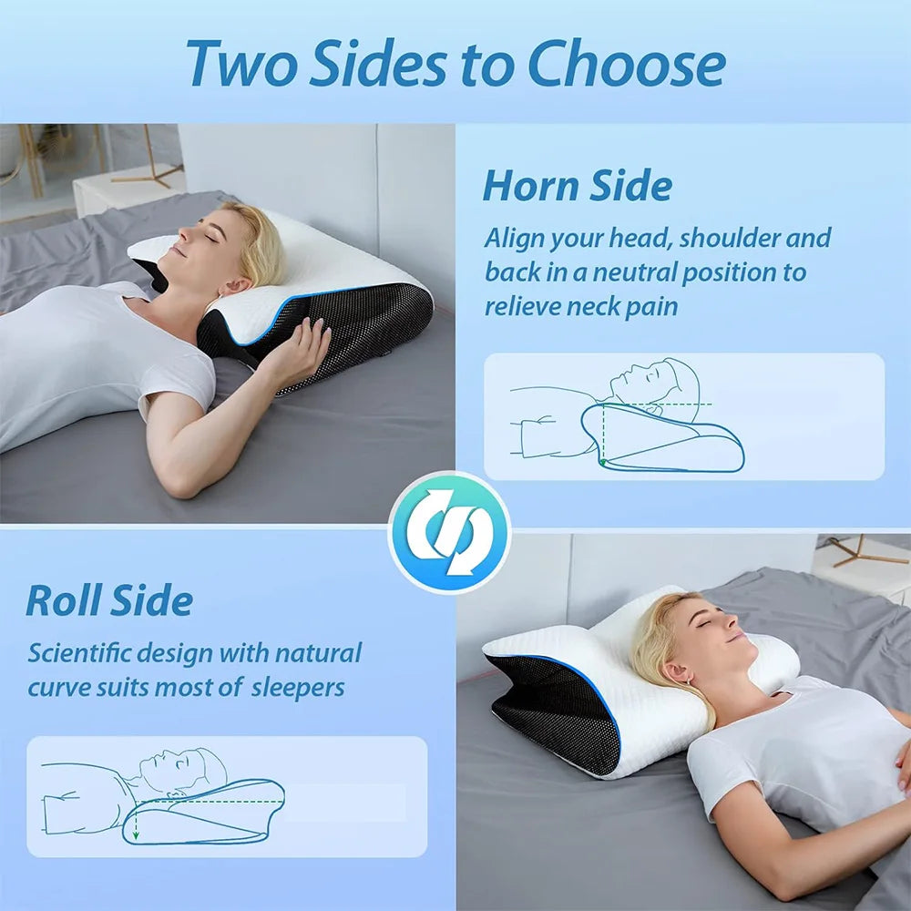 Butterfly Memory Foam Cervical Sleep Pillow - Frezy Haven 