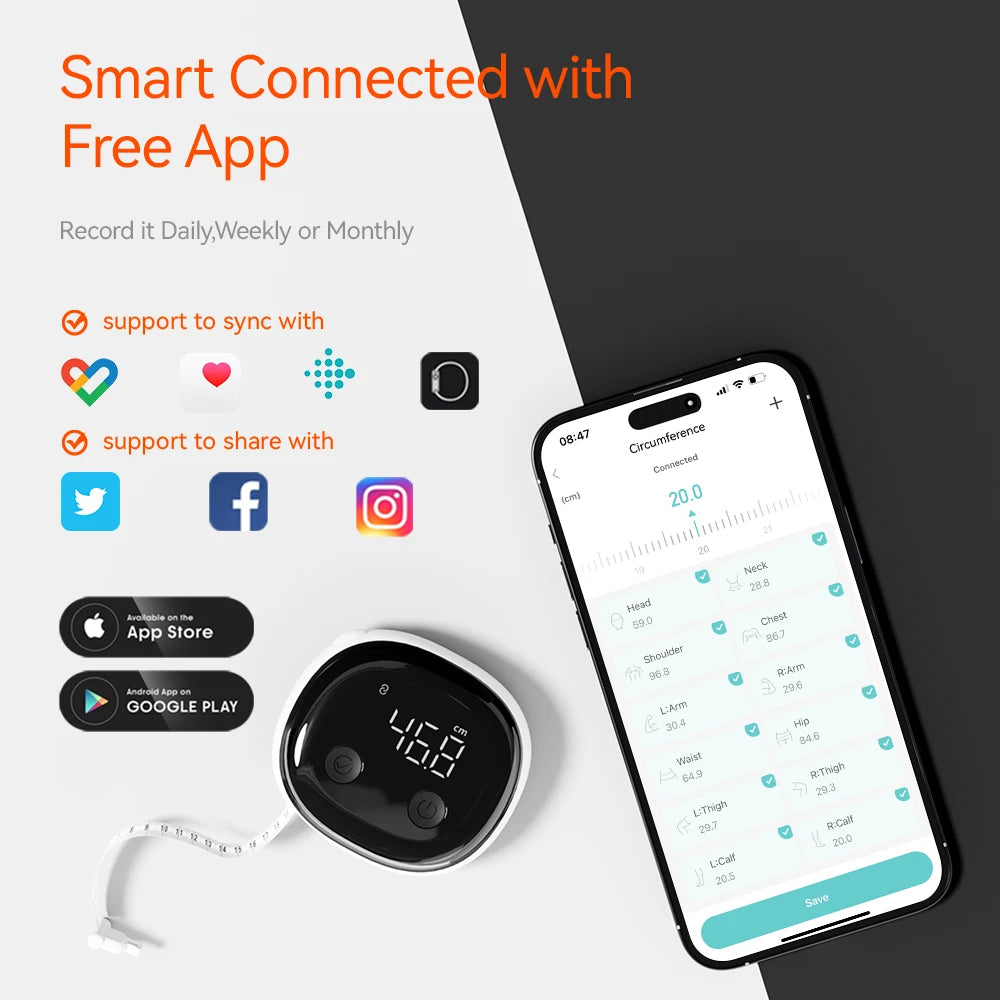 Smart Digital Body Measure Tape - Frezy Haven 