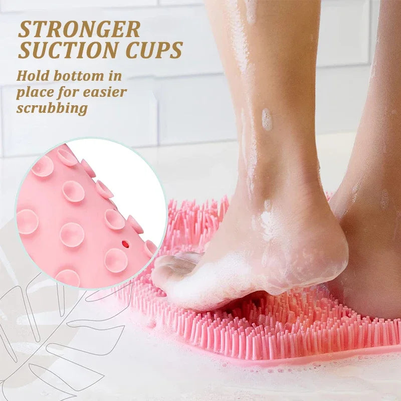 2-in-1 Silicone Shower Scrubber Mat - Frezy Haven 